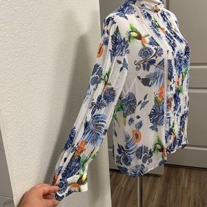 NWT Emily Lovelock Toucan Blouse